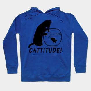 Cattitude: Cat Reaching into Fish Bowl Hoodie